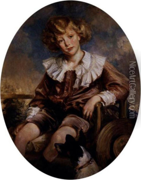 Portrait Of Antonin De Mun As A Young Boy Oil Painting - Jacques-Emile Blanche
