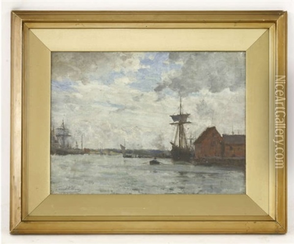 Harbour Scene Oil Painting - Terrick Williams