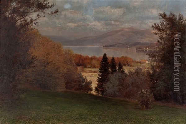 Herbstliche Seelandschaft Oil Painting - Viktor Mytteis