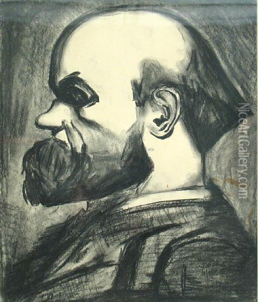 Portrait Of Paul Verlaine Oil Painting - Richard Lorenz