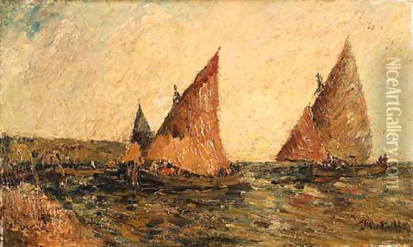 Sailing Oil Painting - Adolphe Joseph Thomas Monticelli