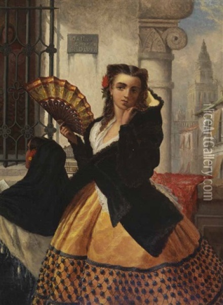 A Spanish Belle Oil Painting - John Bagnold Burgess