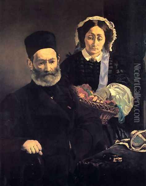 Mr And Mme Auguste Manet Oil Painting - Edouard Manet