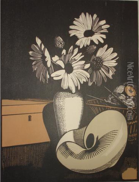 Nature Morte Au Vase Et Au Coquillage Oil Painting - Charles Emile Carlegle
