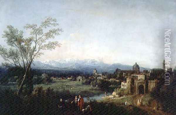 Fantastical Landscape, Vicenza Oil Painting - Francesco Zuccarelli