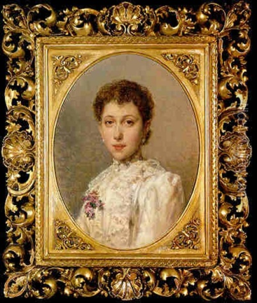 Retrato De La Condesa De Sagasta Oil Painting - Federico de Madrazo y Kuntz