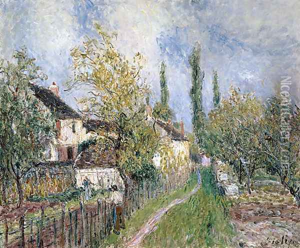 A Path at Les Sablons Oil Painting - Alfred Sisley