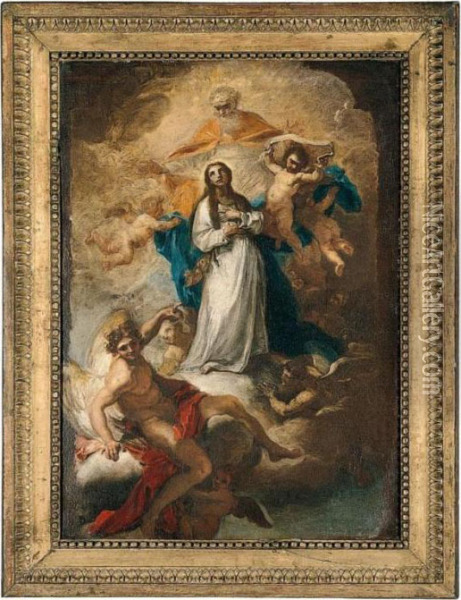 The Assumption Of The Virgin Oil Painting - Francesco Solimena