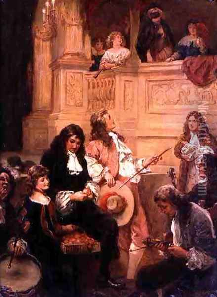 Flirtation at the Opera Oil Painting - Robert Alexander Hillingford