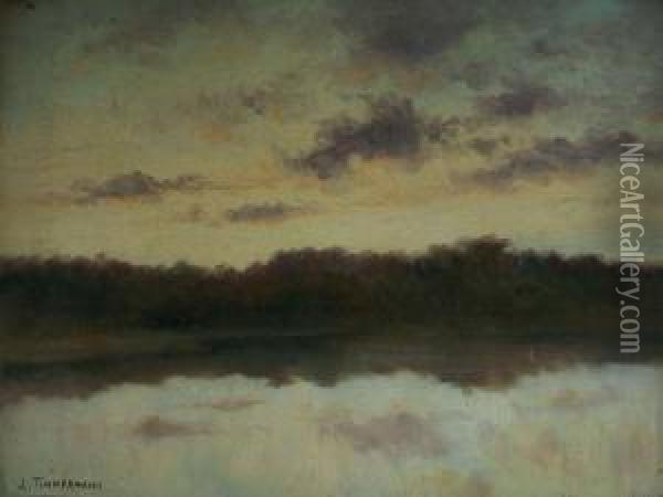 Lac Au Crepuscule Oil Painting - Louis Timmermans