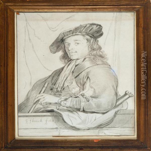 A Portrait Of A Man Oil Painting - Cornelis Ploos Van Amstel