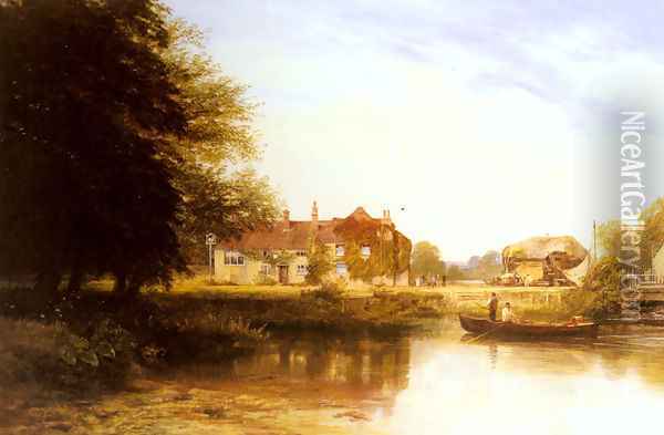 The Swan at Pangbourne Oil Painting - George Vicat Cole