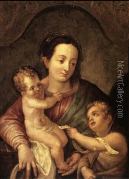 The Madonna And Child With The Infant St John Oil Painting - Hans Rottenhammer the Elder