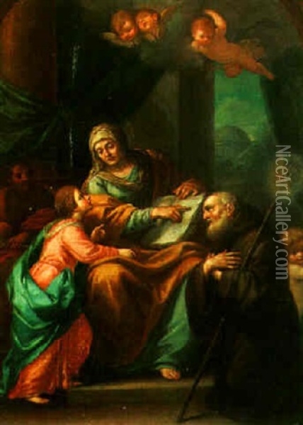 The Education Of The Virgin Oil Painting - Carlo Maratta