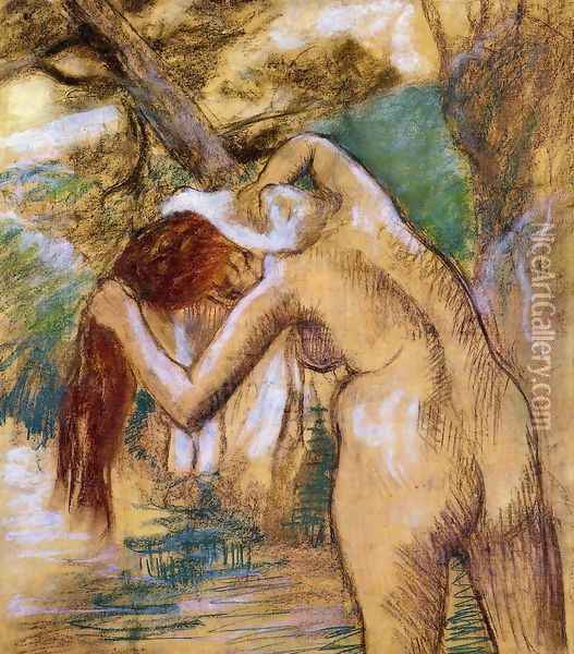 Bather by the Water Oil Painting - Edgar Degas