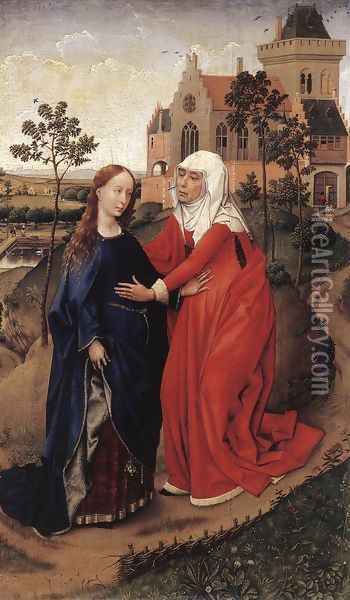 Visitation c. 1445 Oil Painting - Rogier van der Weyden