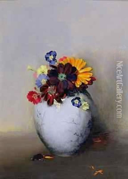 Polyanthus in an Oriental Vase Oil Painting - Lawrence Biddle
