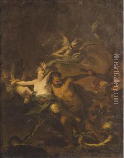 Hercules Leading Alcestis From The Underworld Oil Painting - Dominicus Ascanius Van Wijnen