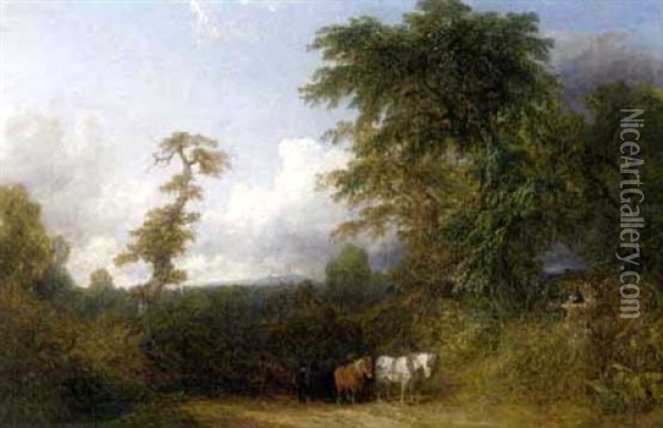 A Plough Team Oil Painting - Thomas Baker