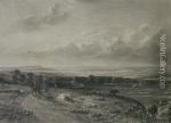Salisbury Plain; The Lock At Flatford Mill Oil Painting - John Constable