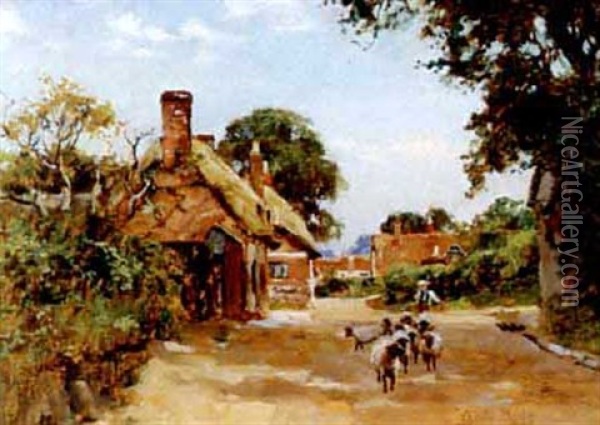 Cottage At Wareham Oil Painting - Henry John Yeend King