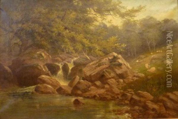A Highland Stream Oil Painting - Sidney Yates Johnson