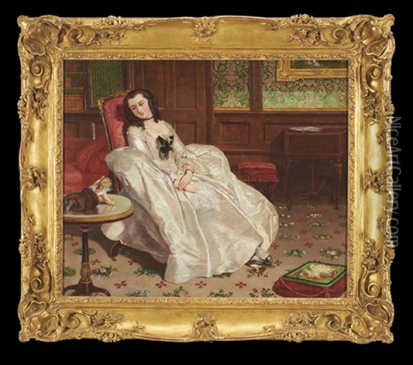 Sophia Lovesick, Illustration From Book 7, Chapter 9 Of The Henry Fielding Novel History Of Tom Jones Oil Painting - Alfred Edward Chalon
