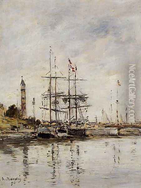 The Harbor at Deauville Oil Painting - Eugene Boudin