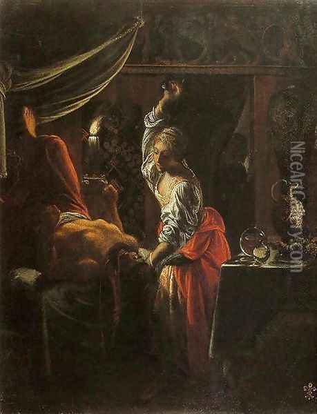 Judith Beheading Holofernes Oil Painting - Adam Elsheimer