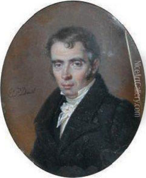Portrait Du Marquis De B. Oil Painting - Amelie, Nee Dautel Daubigny