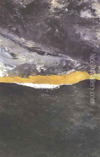 Wave VII Oil Painting - August Strindberg