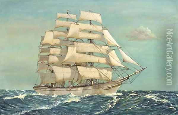 At full sail Oil Painting - Frederic William Burton