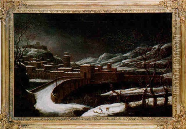 Paysage D'hiver Oil Painting - Orazio Grevenbroeck