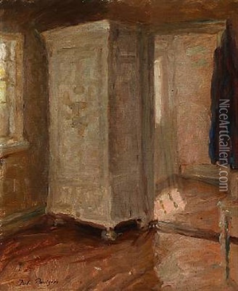 Interior With Sunlight Oil Painting - Julius Paulsen