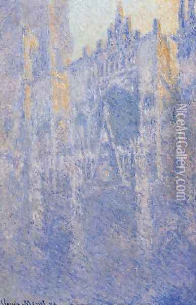 Rouen Cathedral The Portal Morning Fog Oil Painting - Claude Oscar Monet