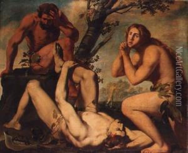 Adam And Eve Lamenting The Death Of Abel Oil Painting - Michele Ragolia
