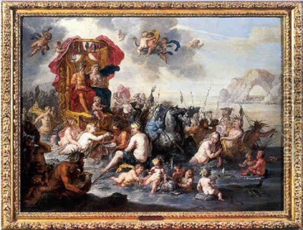 Le Triomphe D'amphitrite Oil Painting - Hendrik van Balen the Elder
