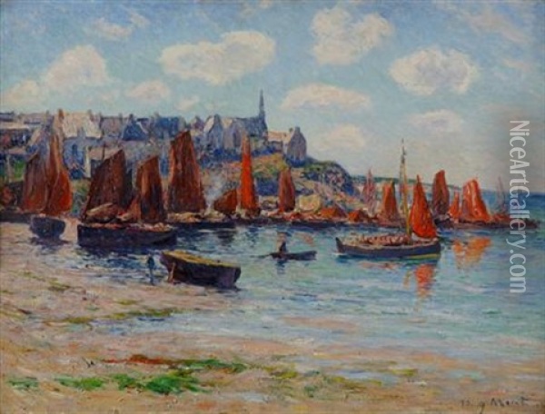 Le Port De Poulgoazec, Bretagne Oil Painting - Henry Moret