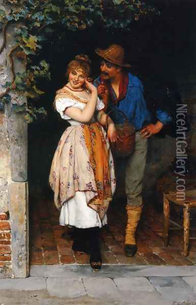 The Suitor Oil Painting - Eugene de Blaas