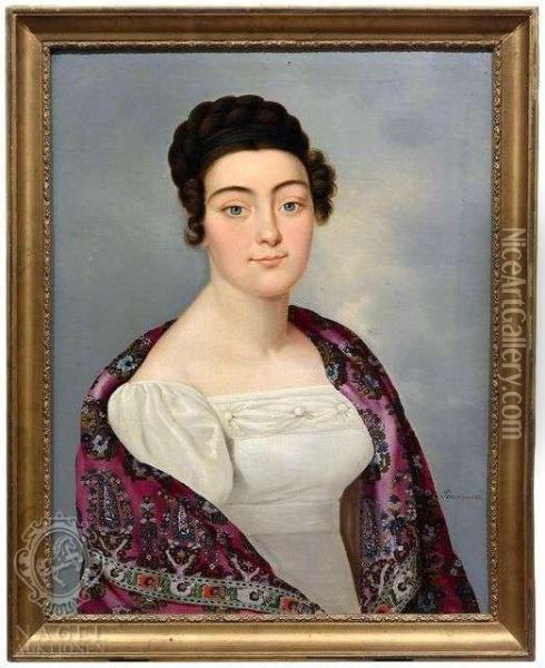 Portraitof Anna Elisabeta Hoessner Oil Painting - Joseph Nicolaus Peroux