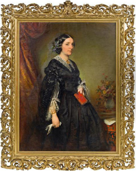 Frau Karoline Stiffel-ecalard Oil Painting - Friedrich Ritter von Amerling