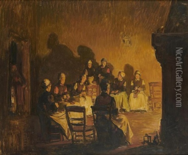 La Priere Oil Painting - Joseph Bail