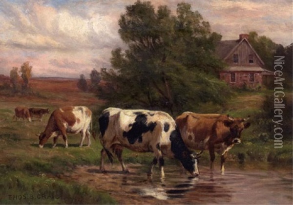 Farmlands, Orange County, N.y. Oil Painting - Thomas Bigelow Craig