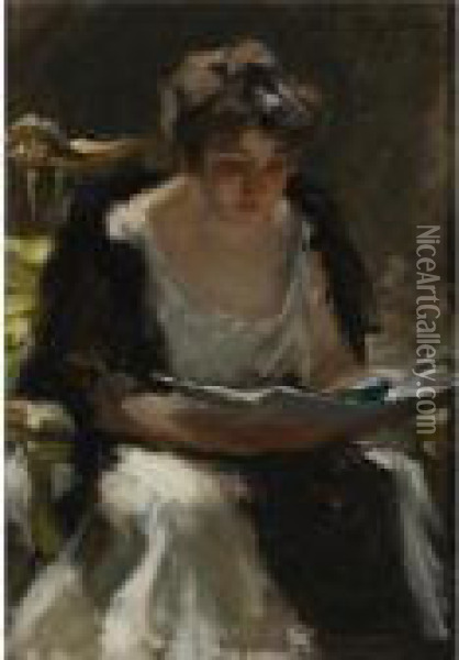 The Reader Oil Painting - Irving Ramsay Wiles