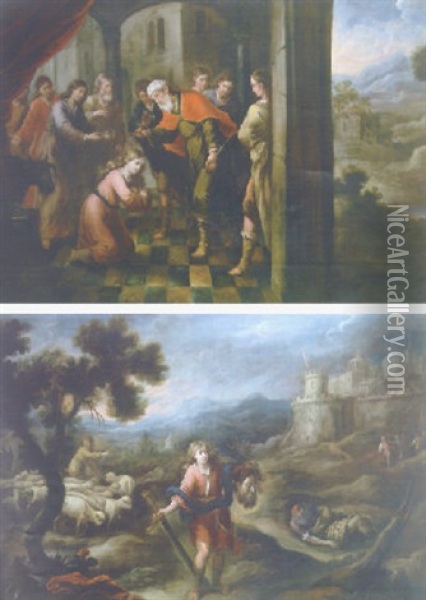 David Anointed By Samuel Oil Painting - Francisco Antolinez