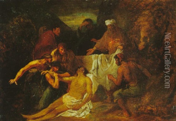 La Mise Au Tombeau Oil Painting - Jean-Baptiste Leprince