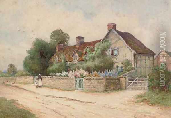 Mary Arden's cottage Oil Painting - Arthur Hughes