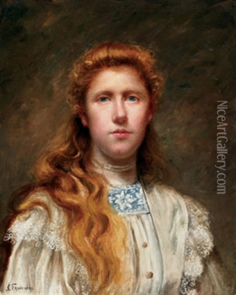 Red Haired Girl Oil Painting - Joseph-Charles Franchere