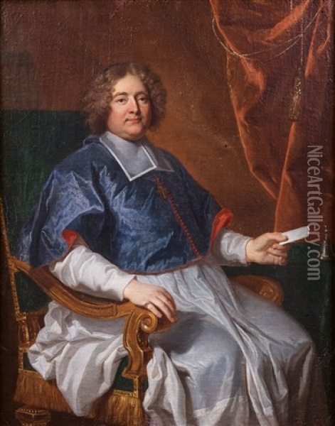 Portrait De Monseigneur De Gramont De Lanta Oil Painting - Hyacinthe Rigaud