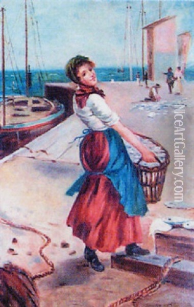 Fishergirl Oil Painting - Henry Childe Pocock